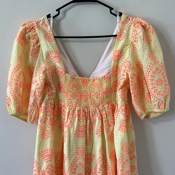 Lilly Pulitzer Sarafina Eyelet Babydoll Dress Calla Yellow Gingham NWT Size 2 - Picture 9 of 14